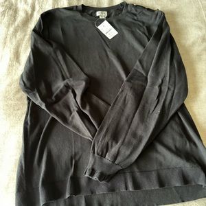 Black sweater with jewel detail on one shoulder